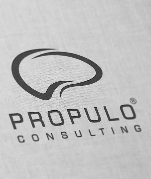 Propulo logo mockup Propulo logo engraved on paper
